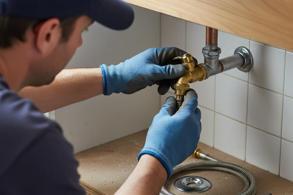 Shutoff valve and fitting work during Faucet and Fixture Repair in Burnt Cabins